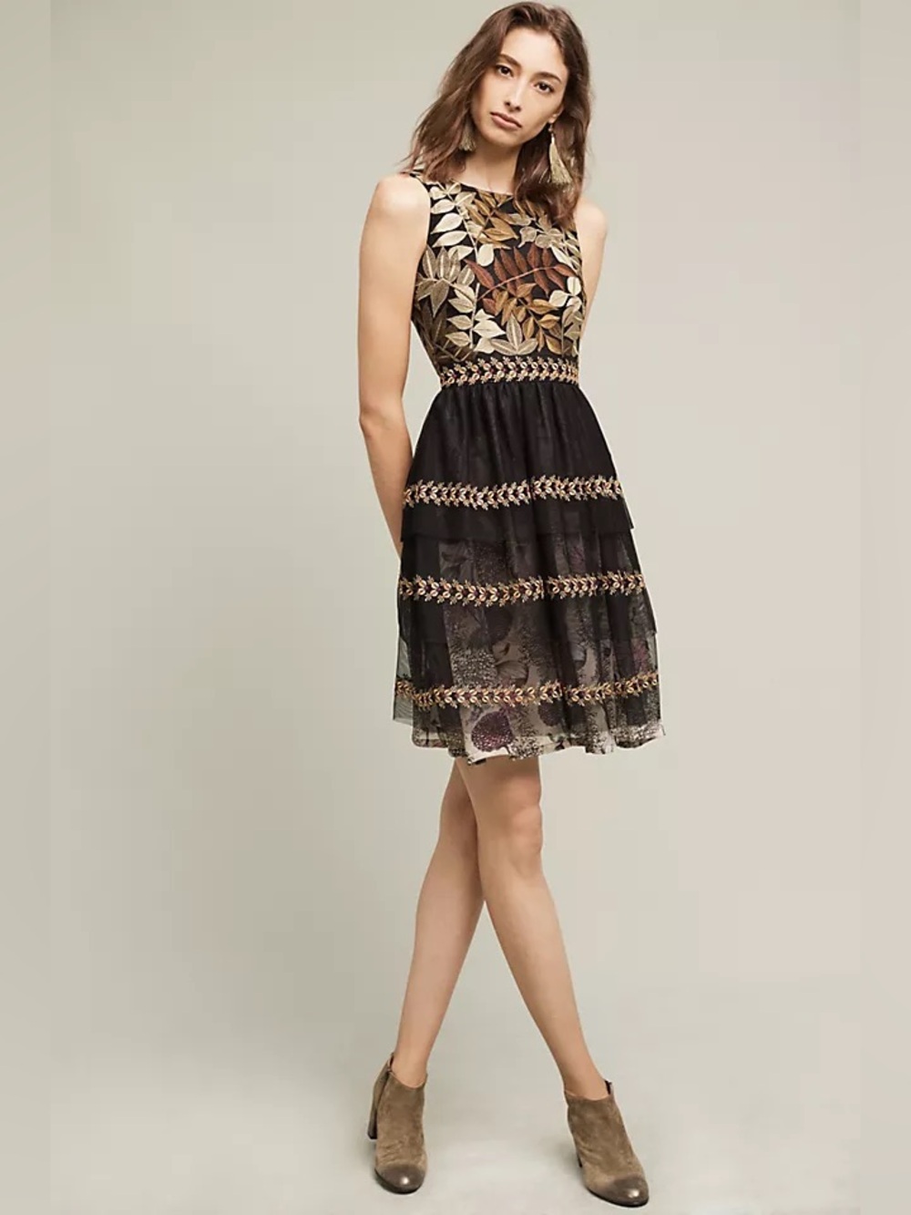 Anthropologie Varun Bahl Embroidered Vigne Dress - Picture 3 of 11
